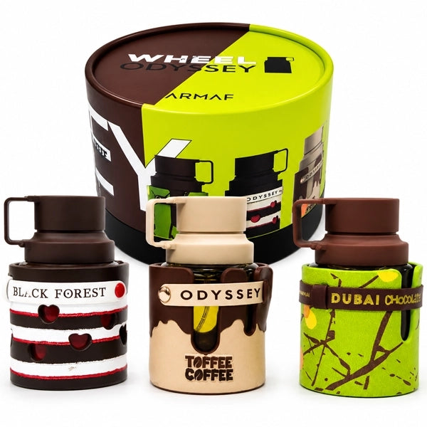 Estuche de Miniaturas Armaf Odyssey Chocolate Forest, Toffee Wheel EDP para Hombre (3 x 30 ml)