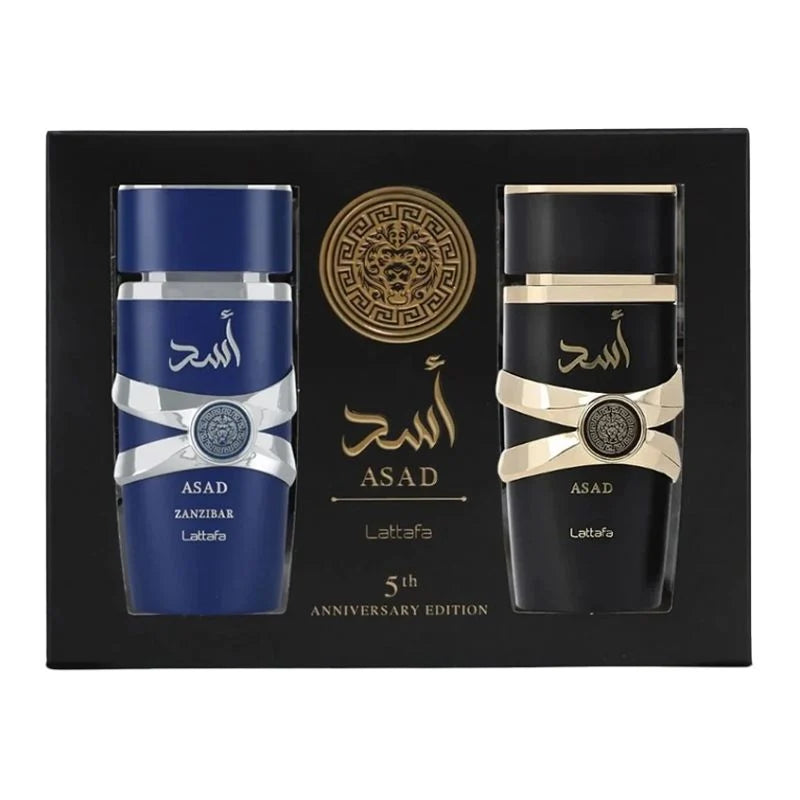 Estuche Lattafa Asad EDP 100 ml para Hombre (2 piezas)