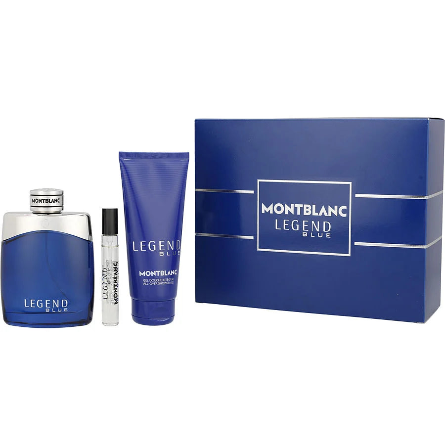 Estuche Montblanc Legend Blue EDT 100 ml para Hombre (3 piezas)