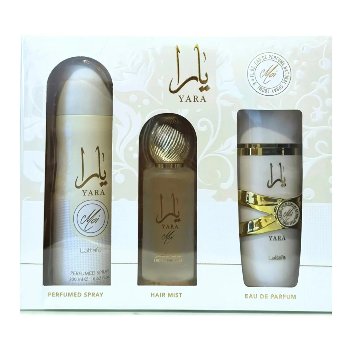 Estuche Lattafa Yara Moi 100 ml para Mujer (3 piezas)