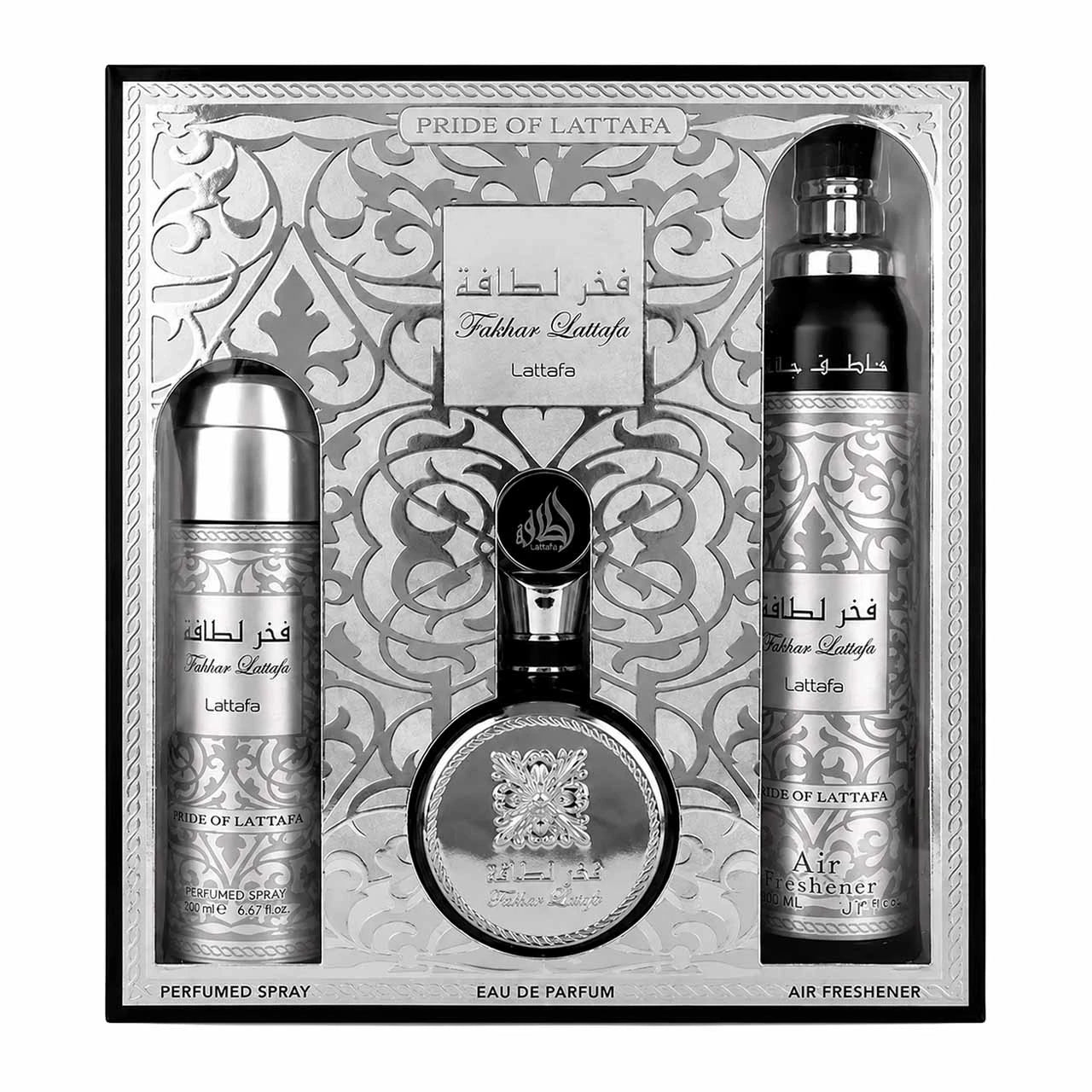 Estuche Lattafa Fakhar EDT 100 ml para Hombre (3 piezas)