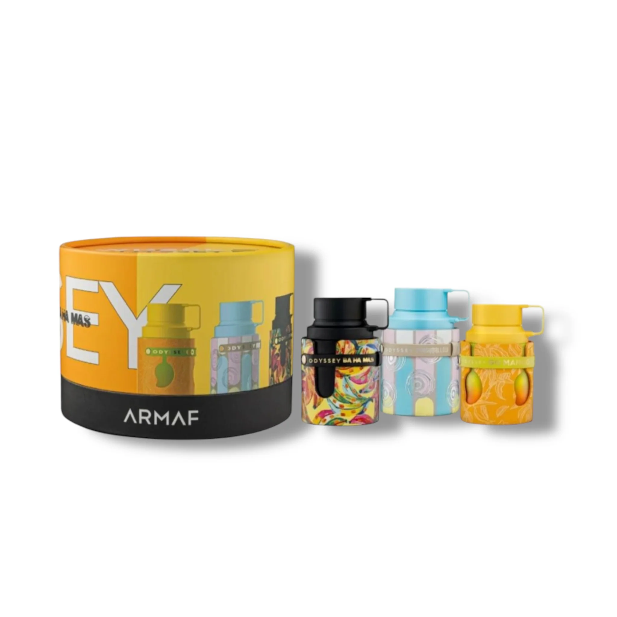 Estuche de Miniaturas Armaf Odyssey Mango Marshmallow, Bahamas Wheel EDP Unisex (3 piezas)