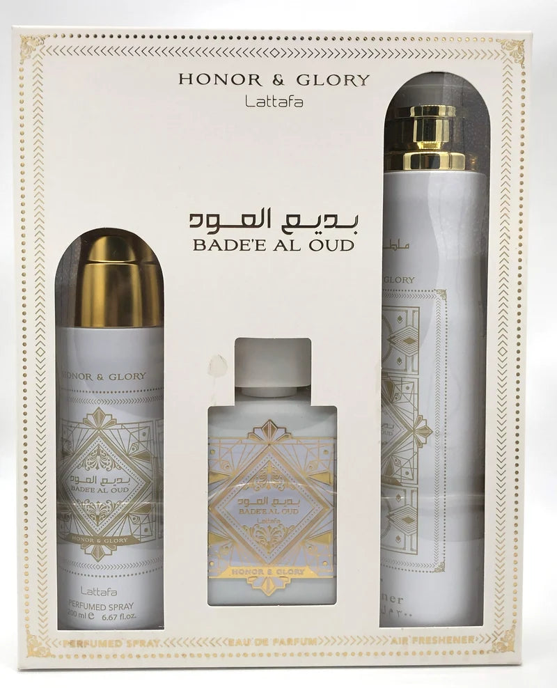 Estuche Lattafa Honor y Glory EDP 100 ml Unisex (3 piezas)