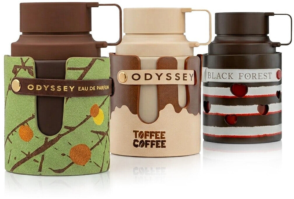 Estuche de Miniaturas Armaf Odyssey Chocolate Forest, Toffee Wheel EDP para Hombre (3 x 30 ml)