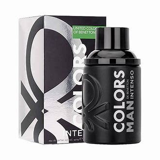 BENETTON COLORS MAN BLACK INTENSO EDT / H 3.4 OZ