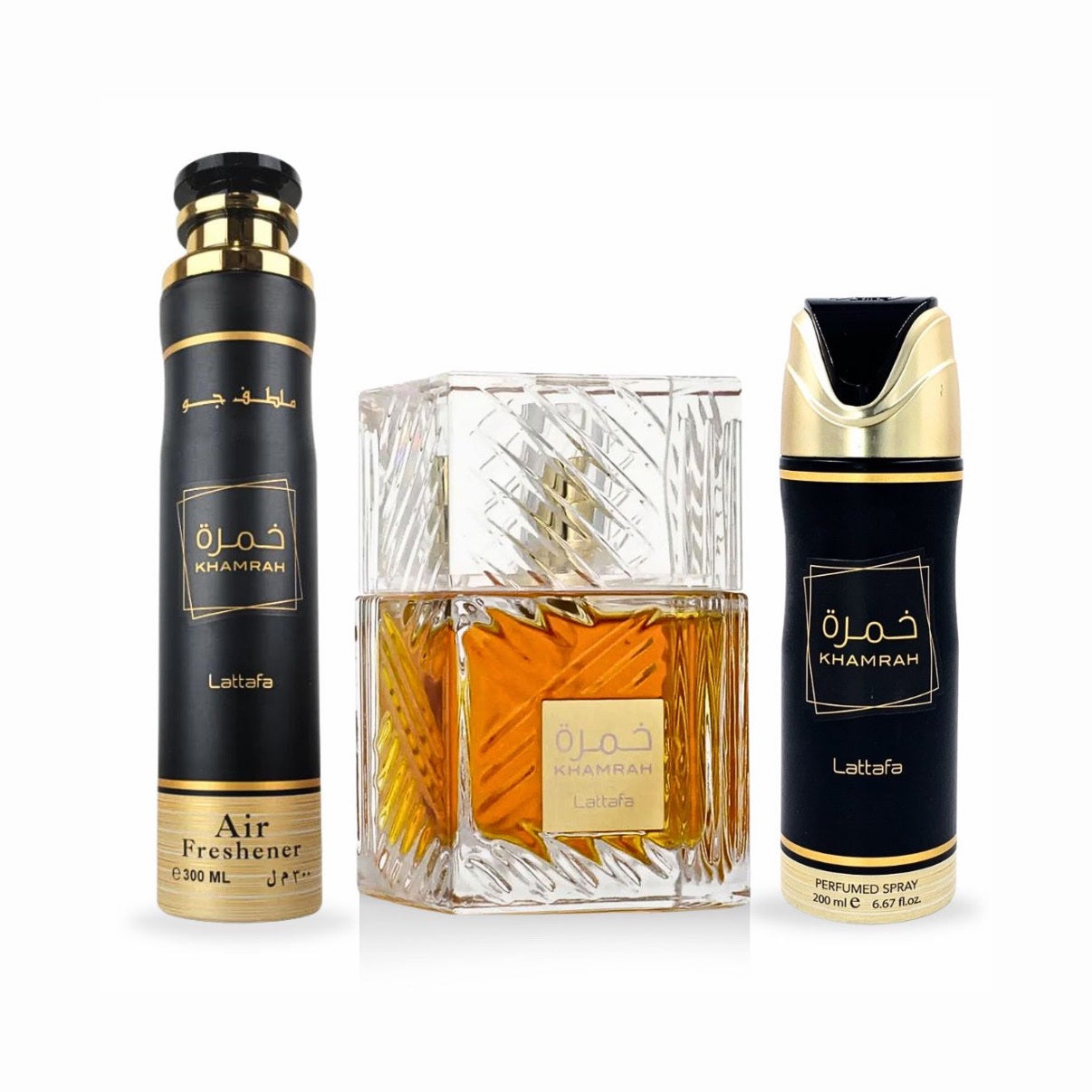 Estuche Lattafa Khamrah EDP 100 ml Unisex (3 piezas)
