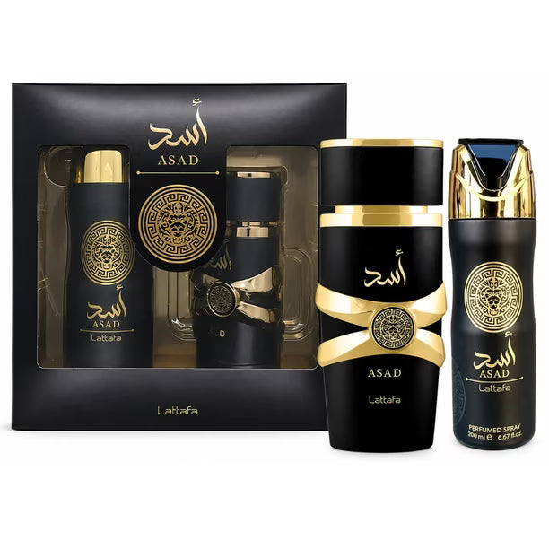 Estuche Lattafa Asad EDP 100 ml para Hombre (2 piezas)