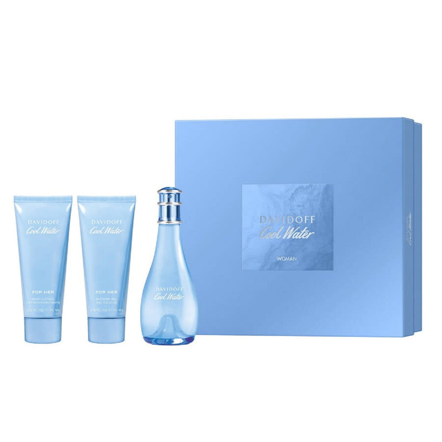 Estuche Davidoff Cool Water Woman EDT 100 ml para Mujer (3 piezas)
