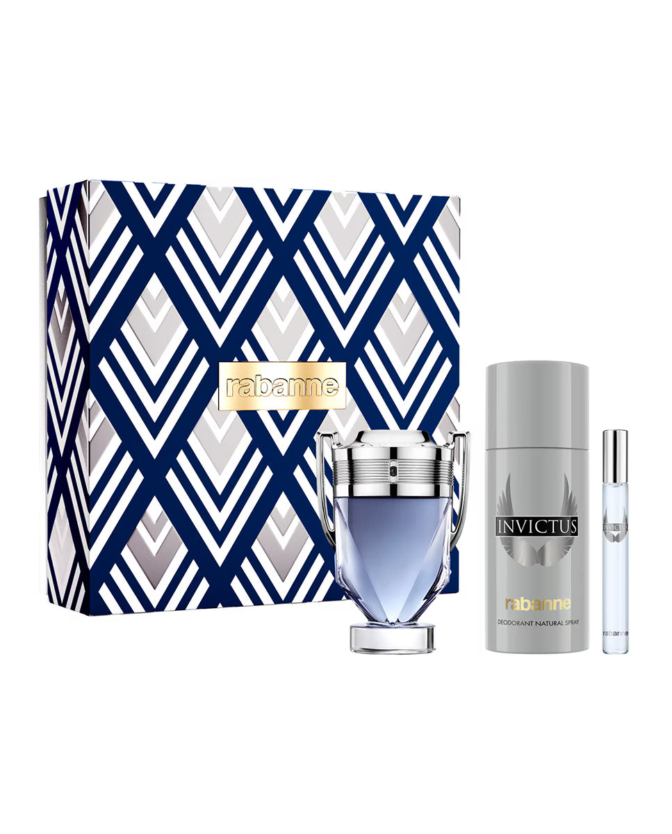 Estuche Paco Rabanne Invictus EDT 50 ml para Hombre (3 piezas)