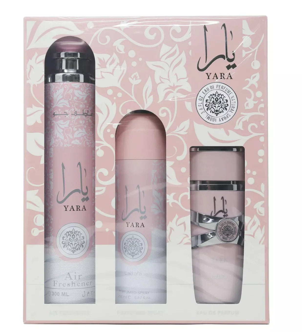 Estuche Lattafa Yara EDP 102 ml para Mujer (3 piezas)